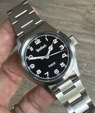 Hanhart Preventor HD12 , Black Dial, Quick Adjust Bracelet Full Set Box/Papers