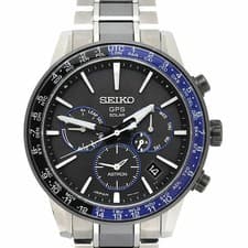 Seiko Astron SBXC009 Men's GPS Solar Watch Titanium Ceramic Black Dial