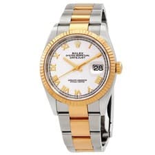 Rolex Datejust 36 White Dial Men's Stainless Steel and 18kt Yellow Gold Oyster