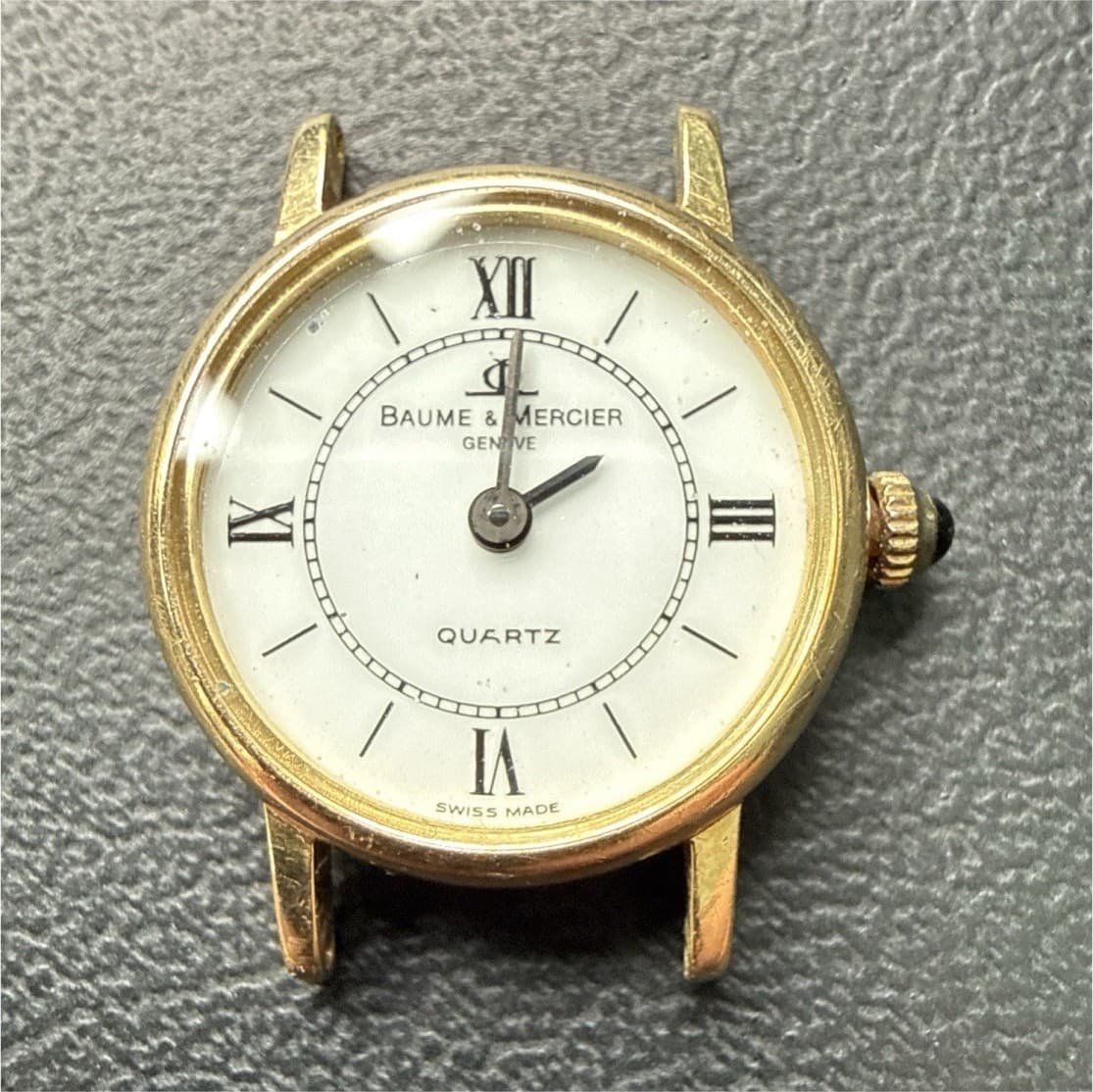 Vintage Baume & Mercier Genève 14K Gold Ladies Quartz Watch Box Papers