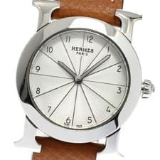 HERMES HR1.210 H-Watch Ronde Quartz Women's Watch From Japan G0419