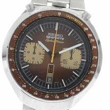 Seiko 6138-0040 5 Sports Speed Timer Chronograph Brown Dial Automatic Watch