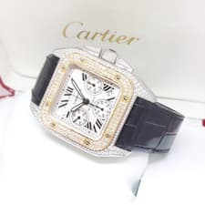 Cartier 55mm X 41mm 18K Half Gold Santos 100 XL Chronograph REF: W20091X7 (16)