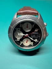 Movado Kingmatic Chronograph Valjoux 7750 Automatic Watch Black Dial