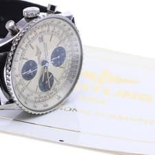 BREITLING OLD NAVITIMER 81610 41mm SS Leather Silver/Black Automatic #C224
