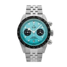 Tudor Black Bay Chronograph Steel Flamingo Blue Auto 41mm Bracelet Watch 79360N