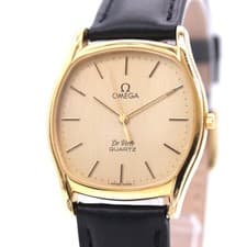 New Belt [Exc+5] OMEGA De Ville Cal.1336 191.0097 Gold Qz Men's From JAPAN Z177