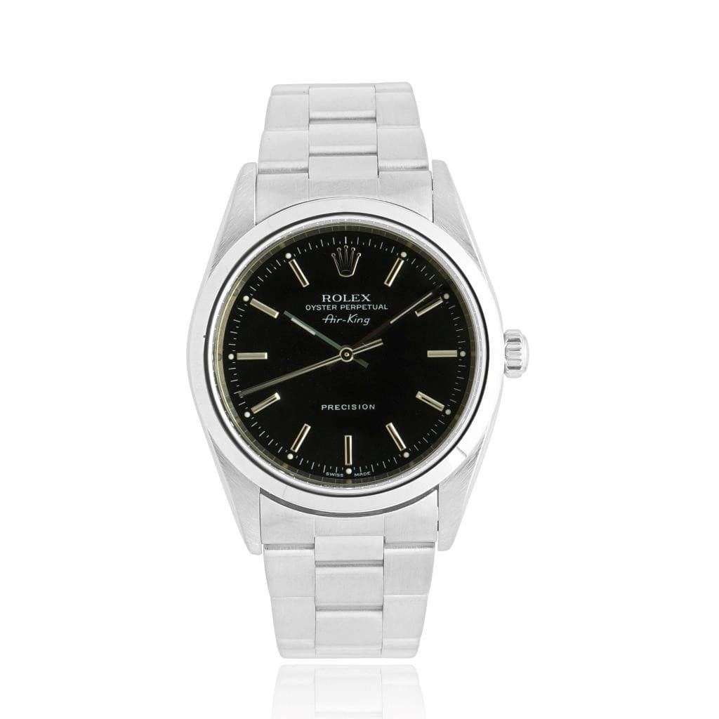 Rolex Stainless Steel Air-King 34mm - Black Index Dial and Smooth Bezel