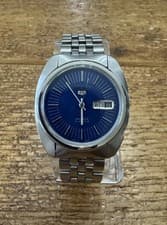 Seiko 5 21j  6119-8470 Automatic Watch Blue Dial Impecable Original Bracelet