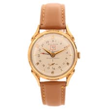 Vintage 34mm 1956 Bulova 23 Date Pointer Men's Automatic Wristwatch 10BPAD 10kGF