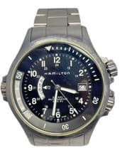 Hamilton Khaki Navy GMT H776151 Automatic 42mm Black Dial - Working Well Japan