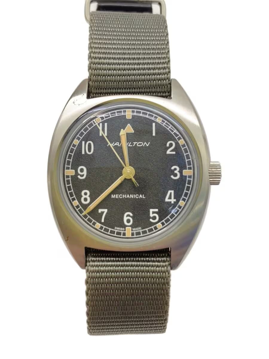 HAMILTON Watch Analog BLK KHK H764190 Pilot Pioneer Mechanical Khaki Ah