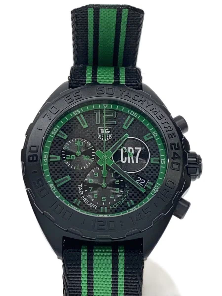 TAGHeuer Formula 1 Chronograph CR7LTD QZ SS Aluminum Nylon 42mm Analog BLK