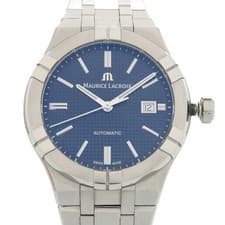 AUTHENTIC MAURICE LACROIX AI6008-SS002-430-1 Icon automatic blue SS Wristwatch