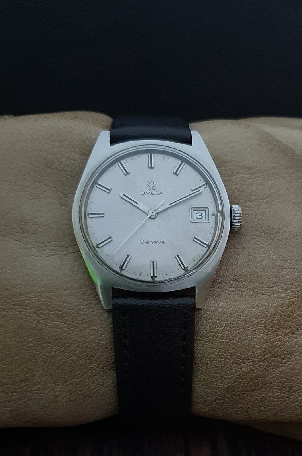 OMEGA GENEVE cal.613 SS ref.136.0103 VINTAGE 60's RARE 17J SWISS WATCH.