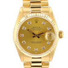 Rolex Datejust 31mm 18K Solid Yellow Gold Factory Diamond Dial President Watch