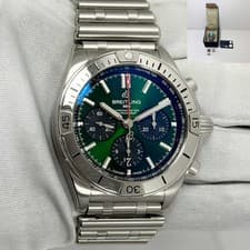 Breitling Chronomat 42 B01 AB0134 42MM Green Stainless Steel Box