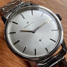 Vintage 70s Hamilton Thin-Line 19001-3 Mens 34mm Watch St Steel 17 jewel 639 cal