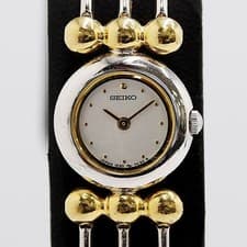 working Seiko bangle watch 1E20 0C40 SS QZ silver dial ladies wristwatch 2000000