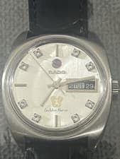 Vintage Rado Golden Horse Silver Dial Diamond Markers Day/Date Swiss Made