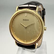 RADO 204.3608.2 Wristwatch Gold Dial Diamond New Belt Men's JJ129