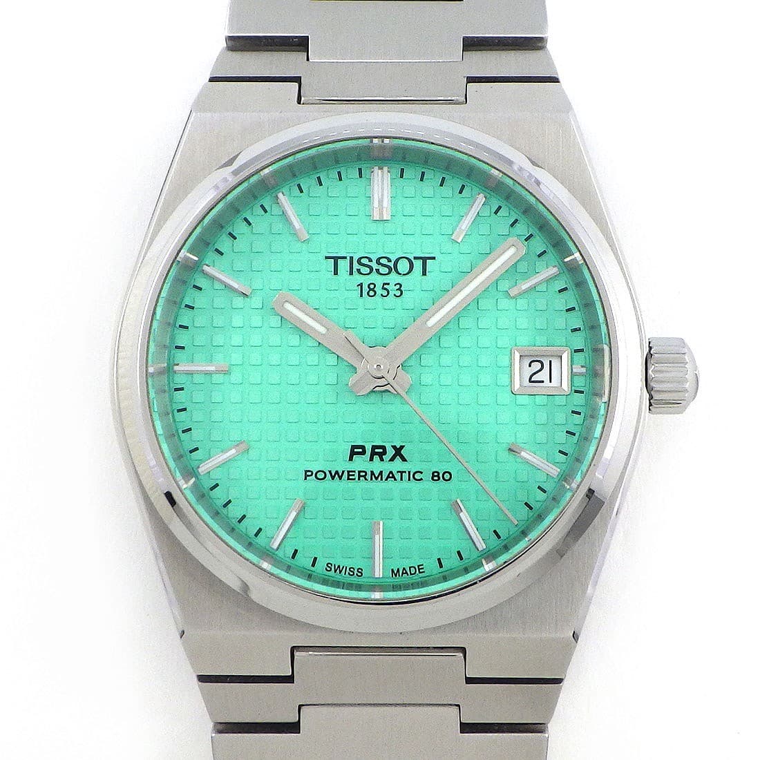 TISSOT Watch PRX 35mm T137.207.11.091.01 Date Light Green Dial SS Automatic
