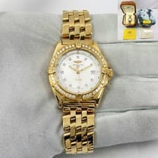Breitling Wings Lady K67050 31MM Mop 18K Yg Diamond 125 Grams Box Papers
