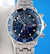 Mens Omega Seamaster 300M Automatic Chronograph watch 41MM Blue Dial 2225.80