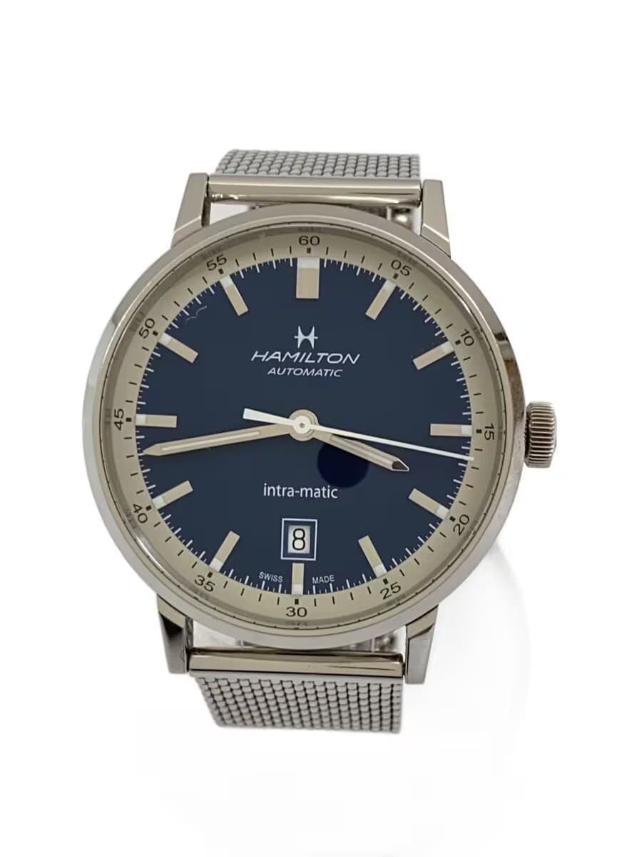HAMILTON Automatic Watch Analog Stainless NVY SLV H384250 intra matic