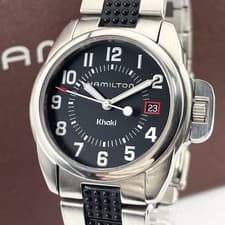 Hamilton Khaki Watch Quartz Stainless Steel Mens Analog Field wrist 17cm