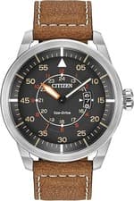 Citizen AW1361 Avion Men’s Watch Eco-Drive Leather Strap Classic Style