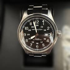 Hamilton Khaki Field H706250 Black Dial Automatic Men's Watch Used Working #88