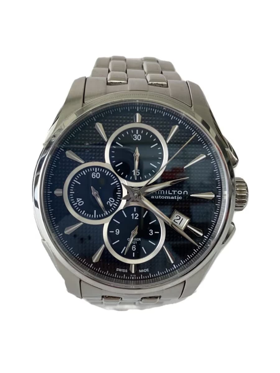 HAMILTON Jazzmaster Chrono Date Automatic Watch Analog Stainless BLK SLV H325961