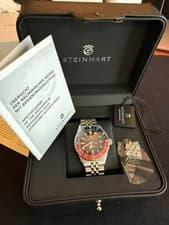 Steinhart  Ocean 39 Vintage GMT Premium Blue Red Ceramic Automatic Watch