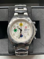 Universal Geneva Senna Day Date Chrono Automatic Steel Bracelet 41mm NOS Unworn