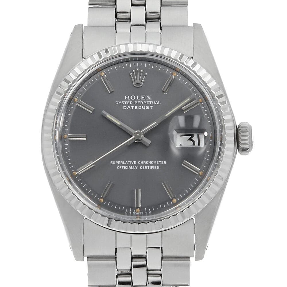 ROLEX Datejust 1601 gray Bar All Tritium 34 Number antique mens