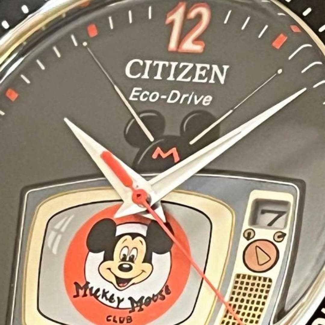 CITIZEN Disney Mickey Eco-Drive Unisex Watch Gray 42mm 100M Pin Box Refurb