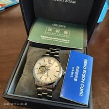 Orient Star RKAT0004S Silver Automatic Watch White Dial Near Mint
