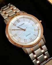 CITIZEN EXCEED AR4004-71D Eco-Drive Mother of Pearl Dial Titanium Mint