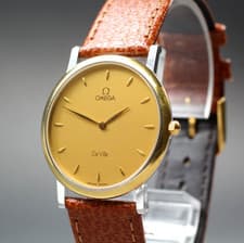 【NEAR MINT】 Vintage Omega DeVille Cal.1478 Men's Gold Quartz Qz Watch From JAPAN