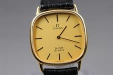 [N MINT] Omega de ville cal.1365 1910131.1 30mm Gold Qz Push Crown Men's watch