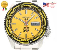 Unused SEIKO 5 Sports x MOONEYES Limited Edition 4R36-16K0 Yellow AT Men's Watch