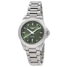 Longines Conquest Automatic Diamond Green Dial Ladies Watch L3.320.4.07.6