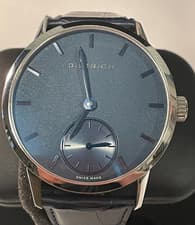 Dietrich Night Blue Mechanical Men's Watch Leather Band Sapphire 43mm Ref NB-BLU