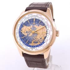 Jaeger-LeCoultre Geophysic 18k Rose Gold Leather Auto Blue Men's Watch Q8102520
