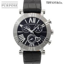 TIFFANY & CO Atlas Chronograph Watch Z1301 Womens Quartz 44mm wrist 18cm