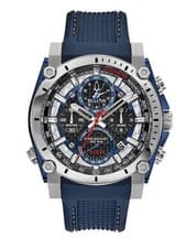 BULOVA MEN'S WATCH 98B315 PRECISIONIST QUARTZ CHRONOGRAPH BLUE USED FROM JAPAN