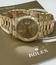 Rolex Presidential Datejust 6827 Fluted Bezel Watch 31mm Champagne Dial