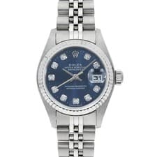 ROLEX Datejust 10P Diamond 79174G blue A Number second hand Women