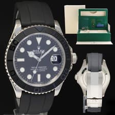 2021 NEW PAPERS Rolex Yacht-Master 226659 White Gold 42mm Oysterflex Watch Box